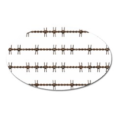 Barbed Wire Brown Oval Magnet