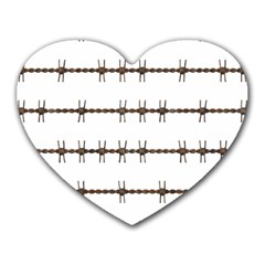 Barbed Wire Brown Heart Mousepads