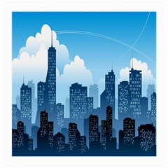 City Building Blue Sky Medium Glasses Cloth (2-side)