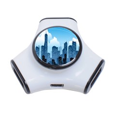 City Building Blue Sky 3-port Usb Hub