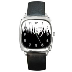 City History Speedrunning Square Metal Watch