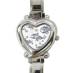 Fish Graphic Flooring Blue Seaworld Swim Water Heart Italian Charm Watch by Mariart