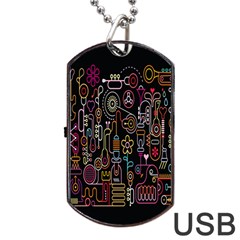 Features Illustration Dog Tag Usb Flash (one Side)