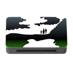 Landscape Silhouette Clipart Kid Abstract Family Natural Green White Memory Card Reader with CF Front