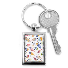 Love Fish Seaworld Swim Blue White Sea Water Cartoons Rainbow Key Chains (rectangle) 