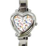 Love Fish Seaworld Swim Blue White Sea Water Cartoons Rainbow Heart Italian Charm Watch Front