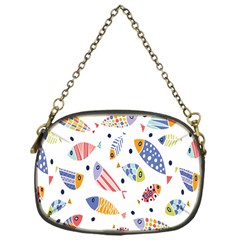 Love Fish Seaworld Swim Blue White Sea Water Cartoons Rainbow Chain Purses (one Side)  by Mariart