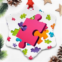 Passel Picture Green Pink Blue Sexy Game Snowflake Ornament (two Sides)