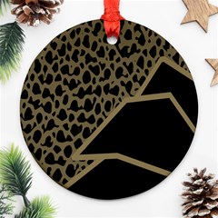 Polka Spot Grey Black Ornament (round)