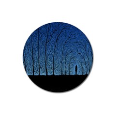 Forest Tree Night Blue Black Man Magnet 3  (round) by Mariart