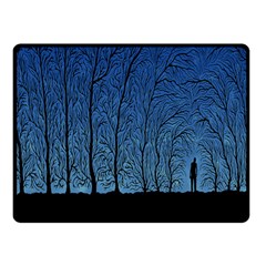 Forest Tree Night Blue Black Man Double Sided Fleece Blanket (small)  by Mariart