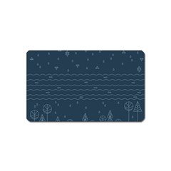 Rain Hill Tree Waves Sky Water Magnet (name Card)