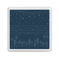 Rain Hill Tree Waves Sky Water Memory Card Reader (square)  by Mariart