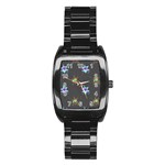 Random Doodle Pattern Star Stainless Steel Barrel Watch Front