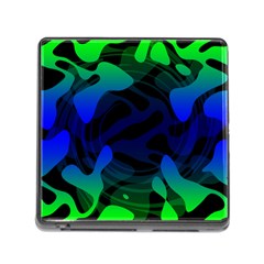 Spectrum Sputnik Space Blue Green Memory Card Reader (square) by Mariart