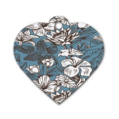 Star Flower Grey Blue Beauty Sexy Dog Tag Heart (one Side)