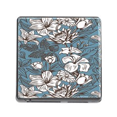 Star Flower Grey Blue Beauty Sexy Memory Card Reader (square)