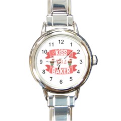 Kiss The Baker Round Italian Charm Watch by BakersandArtists