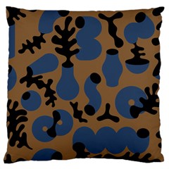 Superfiction Object Blue Black Brown Pattern Large Cushion Case (two Sides)