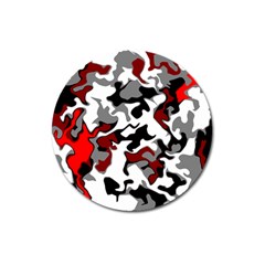 Vector Red Black White Camo Advance Magnet 3  (round) by Mariart