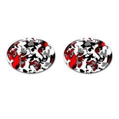 Vector Red Black White Camo Advance Cufflinks (oval)