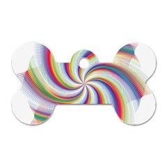 Prismatic Hole Rainbow Dog Tag Bone (two Sides)