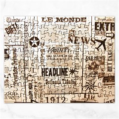 Vintage Newspapers Headline Typography Rectangular Jigsaw Puzzl by yoursparklingshop