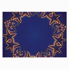 Blue Gold Look Stars Christmas Wreath Large Glasses Cloth (2-side) by yoursparklingshop