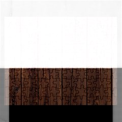 Rustic Dark Brown Wood Wooden Fence Background Elegant Natural Country Style Rectangular Jigsaw Puzzl by yoursparklingshop