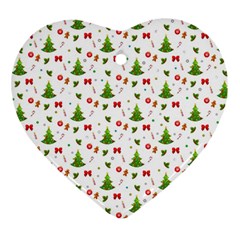 Christmas Pattern Heart Ornament (two Sides) by Valentinaart