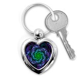 Beautiful Purple & Green Aeonium Arboreum Zwartkop Key Chains (Heart)  Front