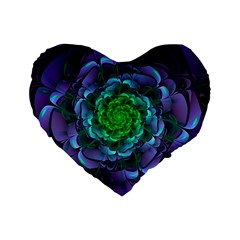 Beautiful Purple & Green Aeonium Arboreum Zwartkop Standard 16  Premium Flano Heart Shape Cushions by jayaprime