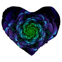 Beautiful Purple & Green Aeonium Arboreum Zwartkop Large 19  Premium Flano Heart Shape Cushions by jayaprime