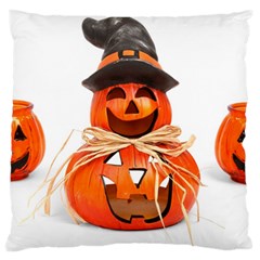 Funny Halloween Pumpkins Large Cushion Case (two Sides) by gothicandhalloweenstore