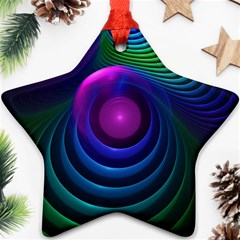 Beautiful Rainbow Marble Fractals In Hyperspace Star Ornament (two Sides) by jayaprime