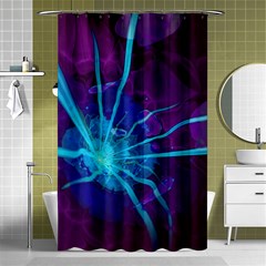 Beautiful Bioluminescent Sea Anemone Fractalflower Shower Curtain 48  X 72  (small)  by jayaprime