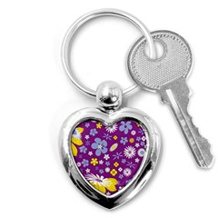 Floral Flowers Key Chains (heart) 