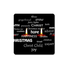 Candles Christmas Advent Light Square Magnet by Celenk