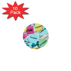 Stickies Post It List Business 1  Mini Buttons (10 Pack)  by Celenk