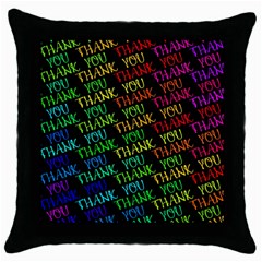 Thank You Font Colorful Word Color Throw Pillow Case (black) by Celenk