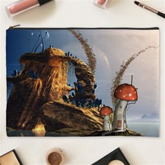 Wonderful Seascape With Mushroom House Cosmetic Bag (xxxl)  by FantasyWorld7