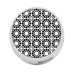 Black White Pattern Seamless Monochrome 4-port Usb Hub (two Sides)  by Celenk