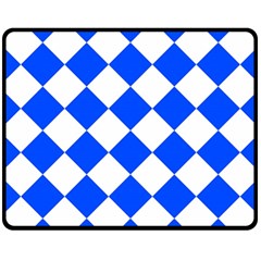 Blue White Diamonds Seamless Fleece Blanket (medium)  by Celenk