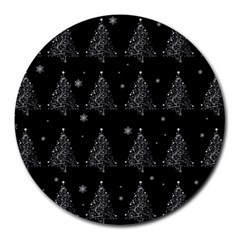 Christmas Tree - Pattern Round Mousepads by Valentinaart