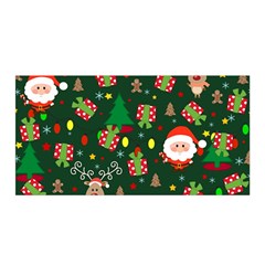 Santa And Rudolph Pattern Satin Wrap by Valentinaart