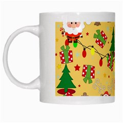 Santa And Rudolph Pattern White Mugs by Valentinaart