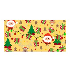 Santa And Rudolph Pattern Satin Wrap by Valentinaart