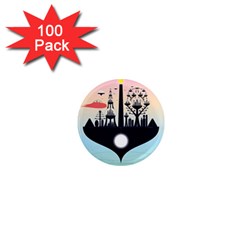 Future City 1  Mini Magnets (100 Pack)  by Celenk