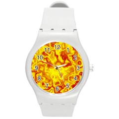 Pattern Round Plastic Sport Watch (m) by gasi