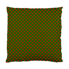 Large Red Christmas Hearts On Green Standard Cushion Case (two Sides) by PodArtist